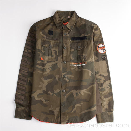 Langarm Camo Printed Jacket Shirt für Kinder